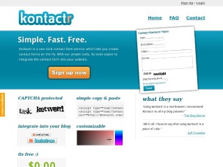 Screenshot sito: Kontactr