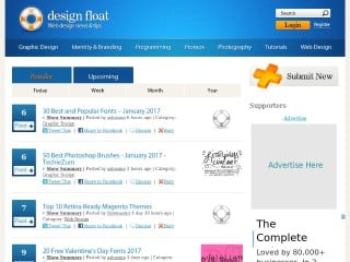 Screenshot sito: Design float