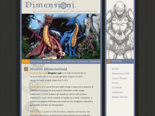 Screenshot sito: Dimensioni