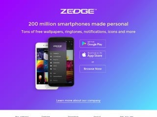 Screenshot sito: Zedge.net