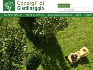 Screenshot sito: Consigli di Giardinaggio 