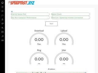 Screenshot sito: Speed Test XYZ