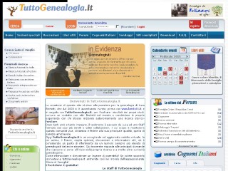 Screenshot sito: TuttoGenealogia