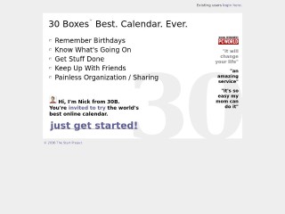 Screenshot sito: 30boxes.com