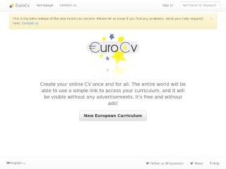 Screenshot sito: EuroCV.eu