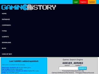 Screenshot sito: Arcade History