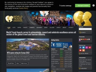 Screenshot sito: World Travel Awards