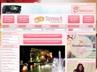Screenshot sito: Sposa.it