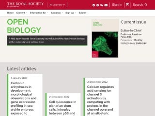 Screenshot sito: Open Biology