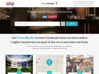 Screenshot sito: Sky Trovabar