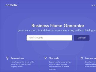 Screenshot sito: Namelix