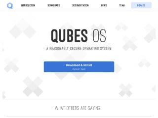 Screenshot sito: Qubes OS