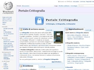 Screenshot sito: Portale Crittografia