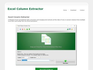 Screenshot sito: Excel Column Extractor