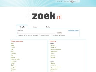 Screenshot sito: Zoek.nl