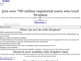 Screenshot sito: Dropbox