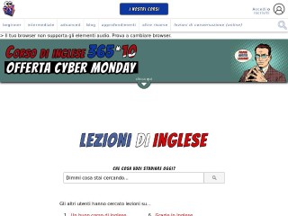 Screenshot sito: Lezionidinglese.net