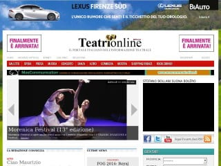 Screenshot sito: Teatri Online