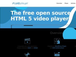 Screenshot sito: Fluid Player