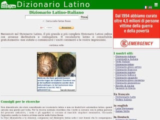 Screenshot sito: Dizionario-latino.com