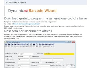Screenshot sito: Dnamic Free Barcode Wizard