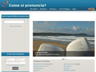 Screenshot sito: Comesipronuncia.it