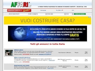 Screenshot sito: Affari.it