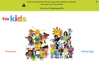 Screenshot sito: TVO kids