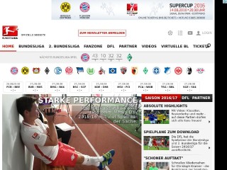 Screenshot sito: Bundesliga
