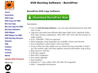 Screenshot sito: Burn4free.com