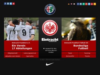 Screenshot sito: Eintracht Frankfurt