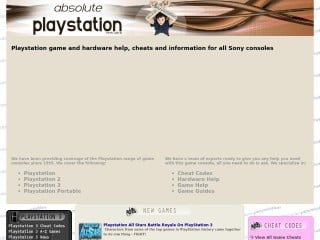 Screenshot sito: Absolute PlayStation