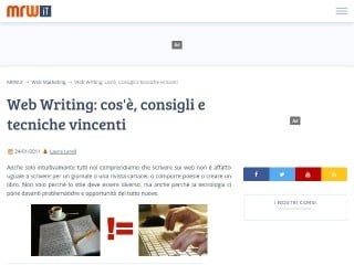Screenshot sito: Guida Web Writing