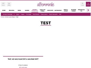 Screenshot sito: Test D'Amore