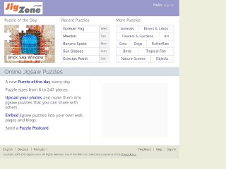 Screenshot sito: JigZone