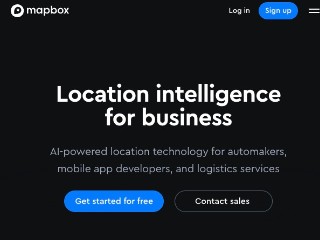 Screenshot sito: Mapbox