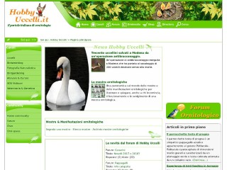 Screenshot sito: Hobby Uccelli