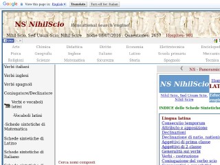 Screenshot sito: Nihilscio