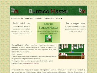 Screenshot sito: Burraco Master