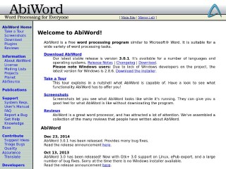 Screenshot sito: AbiWord