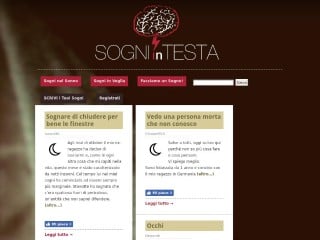 Screenshot sito: Sognintesta.com