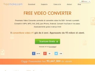 Screenshot sito: Freemake Video Converter