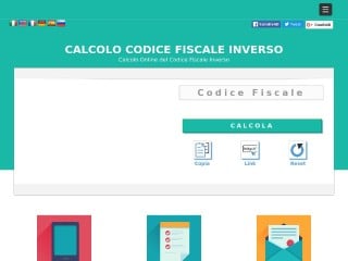 Screenshot sito: Codice Fiscale Inverso 