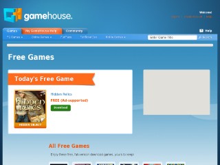 Screenshot sito: GameHouse