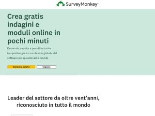 Screenshot sito: SurveyMonkey