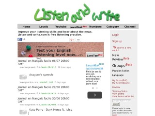 Screenshot sito: Listen-and-write.com