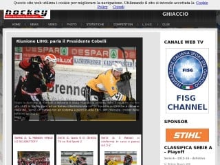 Screenshot sito: Lega Italiana Hockey Ghiaccio