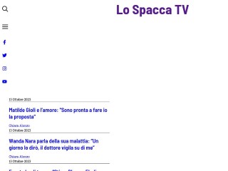 Screenshot sito: Lospaccatv.it