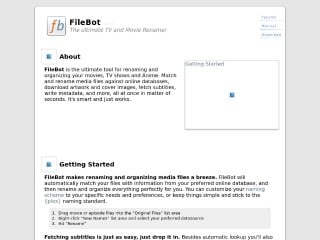 Screenshot sito: Filebot