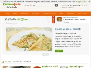 Screenshot sito: CucinareFacile